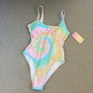 Stoney clover lane tie dye swimsuit cheeky high leg one piece